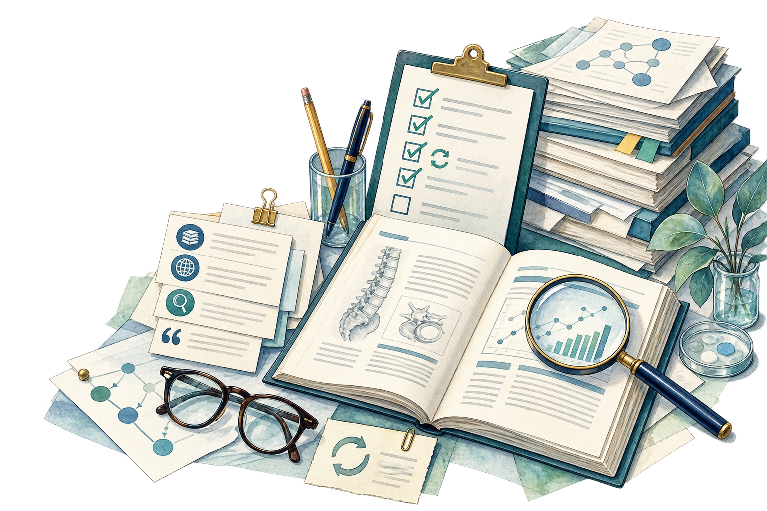 Medical research, fact-checking and editorial review materials